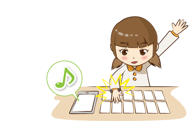 ②START（スタート）ボタンを押すと、読み札が再生されるよ。