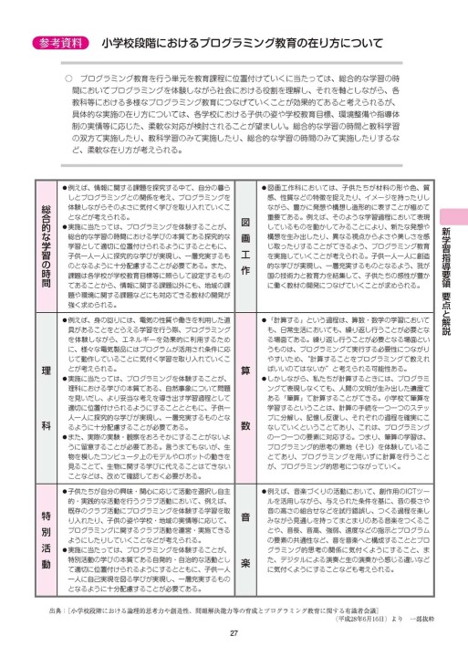 小学校新学習指導要領改訂の要点